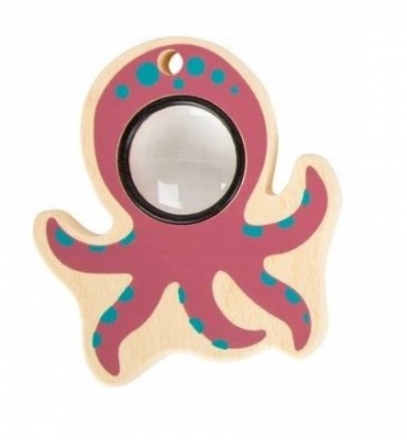 Dětská dřevěná lupa Chobotnice - lila
