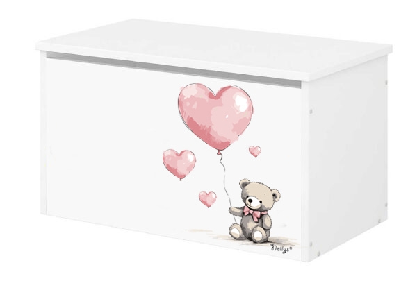 Box na hračky Nellys - Teddy love - růžový