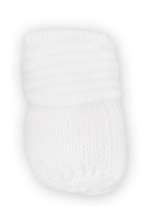 Zimní kojenecké rukavičky pletené - bílé, Baby Nellys