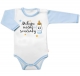 Body dl. rukáv s vtip. textem Baby Nellys, Miluju noční svačinky, vel. 74, kluk