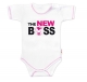 Body krátký rukáv s vtipným textem Baby Nellys, The New Boss, vel. 68, holka