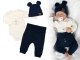 Zavinovací body dl.rukáv, tepláčky a čepička Little Bear, Baby Nellys, granát, vel. 62